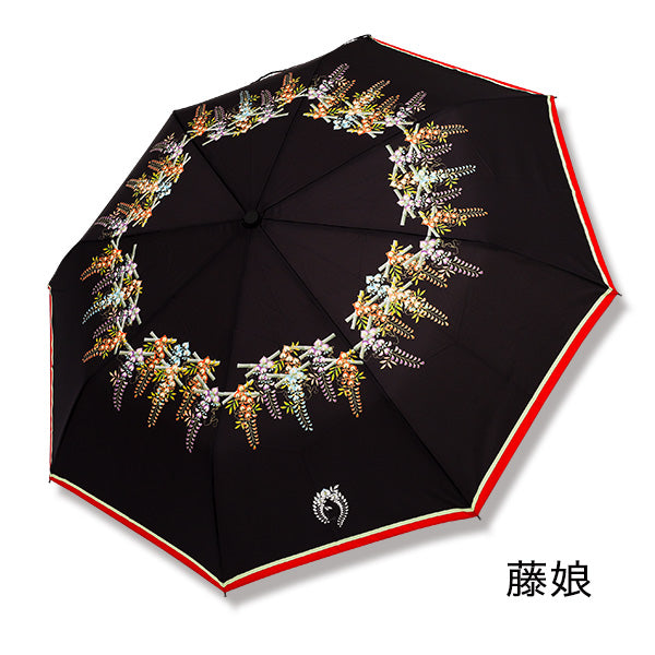 Kabuki Folding Umbrella Fujimusume Wisteria Design Compact Woman Japan