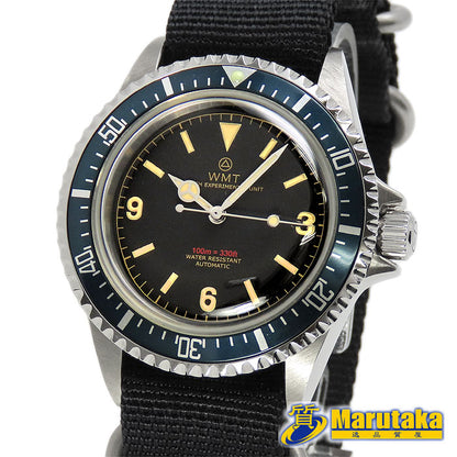 WMT Watch SEA DIVER Vintage Style Men's Watch Automatic Black Dial Used in Japan