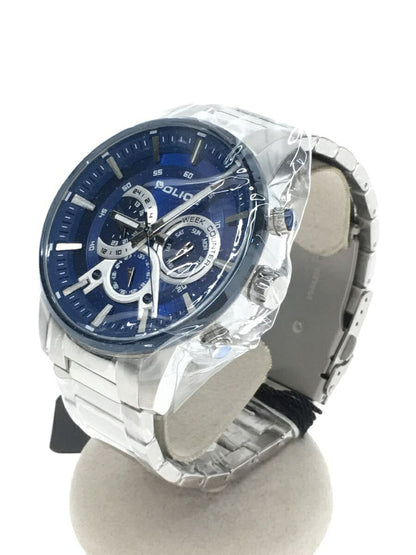 Police Watch Quartz Analog Stainless steel Blue 15523J Used in Japan