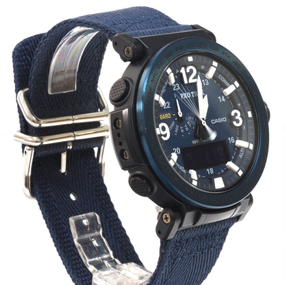 Casio Watch Protrek Solar Radio PRG-600YB Navy Blue Used in Japan