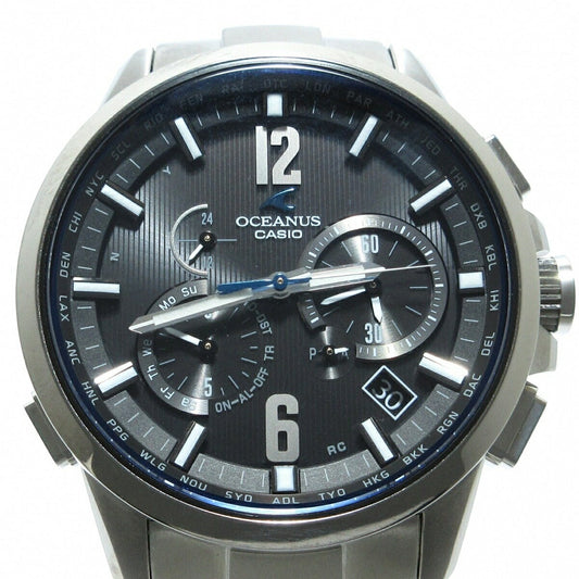 Casio Watch Oceanus Chronograph Tough Solar Black 0CW-T2000 Used in Japan