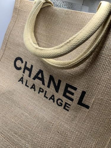 Rare Chanel novelty tote bag material linen New From Japan