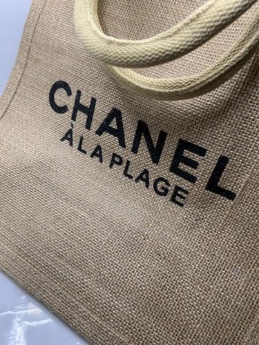 Rare Chanel novelty tote bag material linen New From Japan