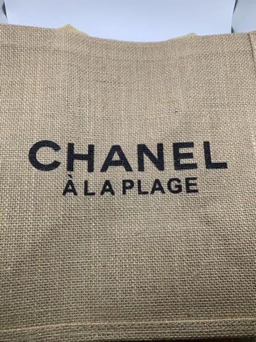 Rare Chanel novelty tote bag material linen New From Japan