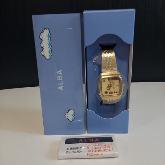 Near Mint Seiko Watch ALBA Super Mario Gold Web limited ACCK711 Used in Japan