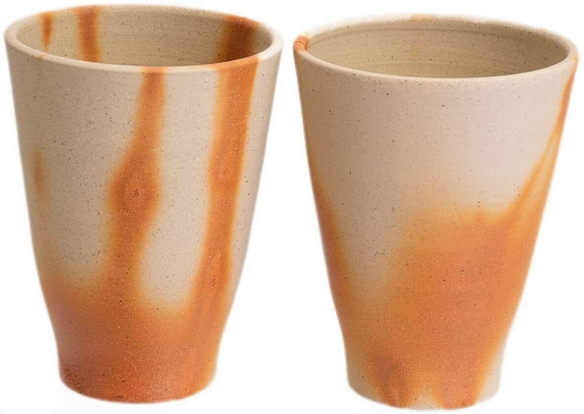 Japan Bizen ware Mugen Kobo Beer glass Wide mouth pair set Hidasuki F/S