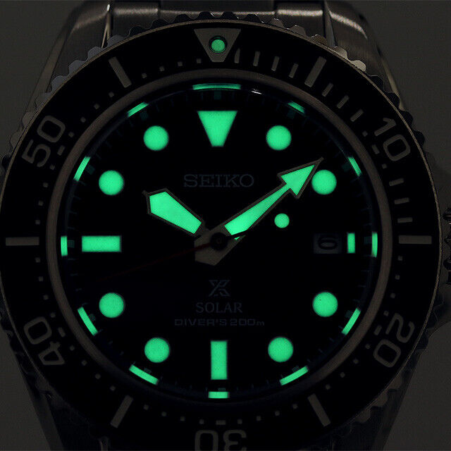 Mint Seiko Watch Prospex Diver Scuba Solar Men's Black SBDJ051 Used in Japan