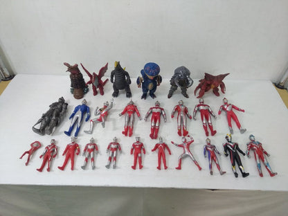 Rare Lots Ultraman Figures Soft Vinyl Ultraman & Monster 25 Set Used in Japan