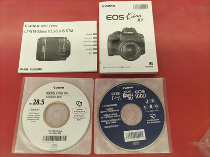 Canon Model number：EOS KISS X7 EF-S 18-55 IS STM Digital Camera Used in Japan