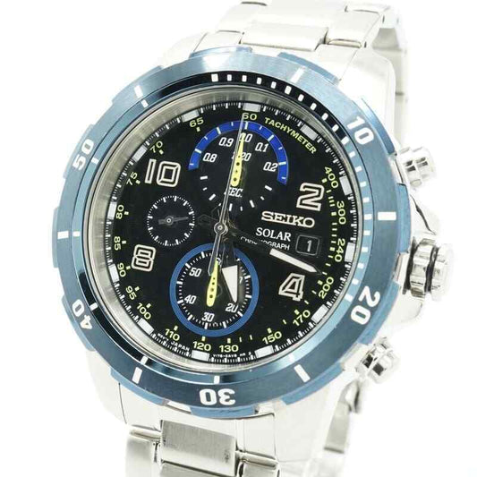 Seiko Watch Chronograph Jimmy Johnson Special Edition Solar SSC637 Used in Japan