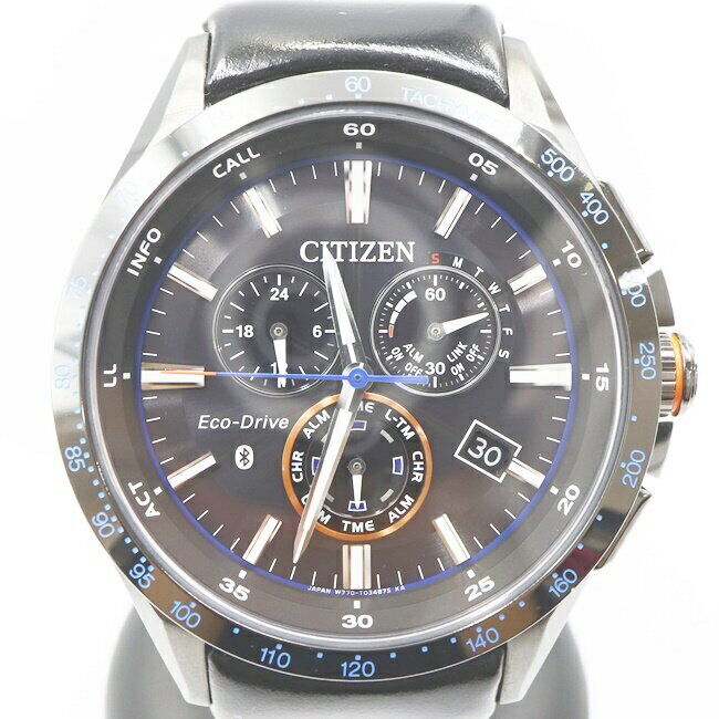 CITIZEN Watch Eco Drive Black Dial Mens BZ1035-09E Used in Japan