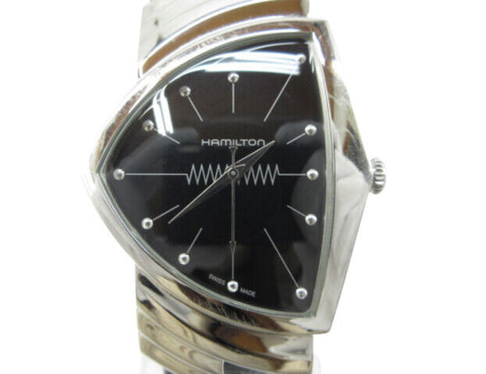 Hamilton Watch Ventura quartz watch wristwatch H24411732 silver black Used Japan