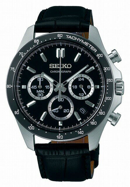 Mint Seiko Watch Chronograph Leather Band SBTR021 Used in Japan