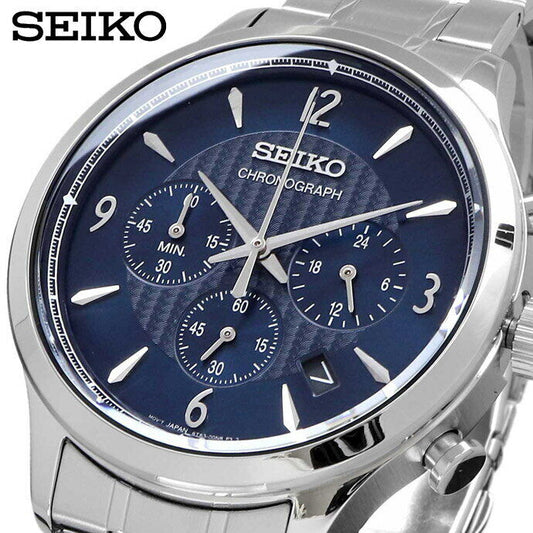 Near Mint Seiko Watch Chronograph Navy Dial SSB339P1 Men's Used in Japan