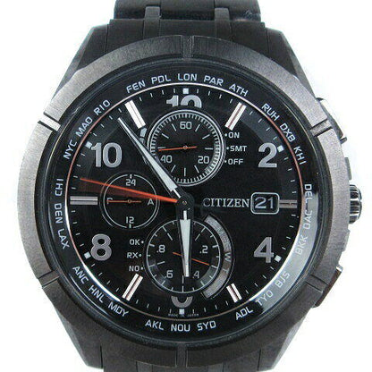 Citizen Watch Atessa Black Titanium Analog Eco Drive Radio H800-T02 Used in JPN