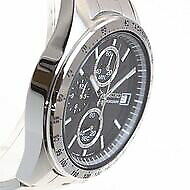 Near Mint Seiko Watch Chronograph Quartz Black Dial SBTR005 Used in Japan