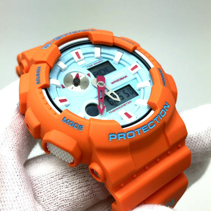 Casio Watch G-SHOCK × in4mation Quartz Orange GAX-100X-4AJR Used in Japan