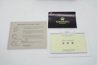 Mikimoto International Rose Pattern Clock Blue NNS-507BE Used in Japan