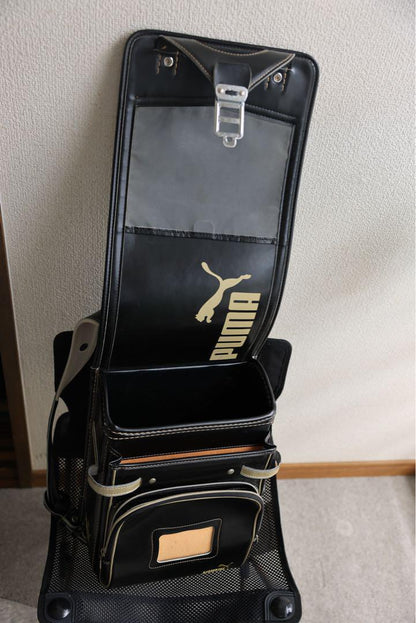 Randoseru Japanese School Bag Kid's Backpack PUMA black x gold Used