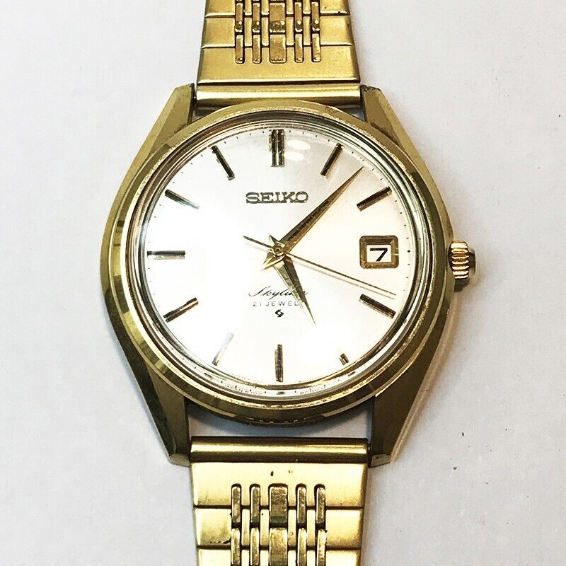 Vintage Seiko 21JEWELS Skyliner watch hand winding 6102-8000 Used in Japan