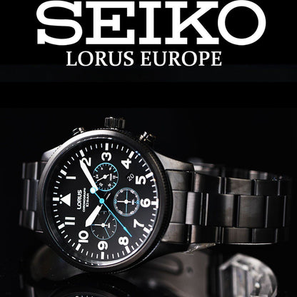 Mint Seiko LORUS Military Whole Body Black Matte Black Chronograph Used  in Japa