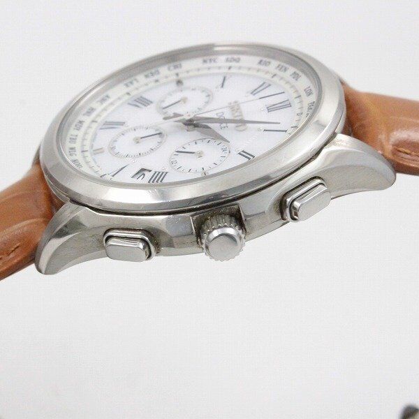 Seiko Watch Dolce Chronograph White Dial Solar Radio SADA039 Used in Japan