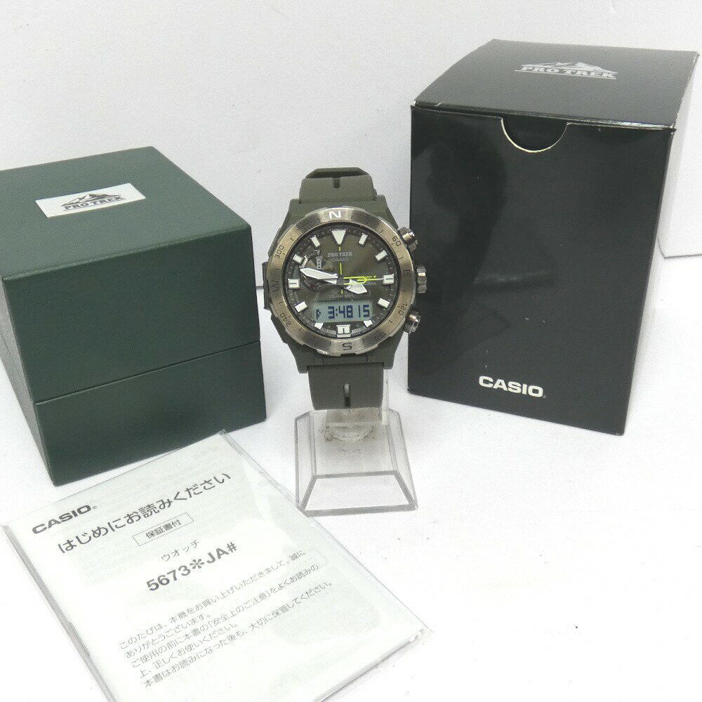 Casio Watch Protrek Climber Line Khaki Men's PRW-6800Y-3JF  Used in Japan