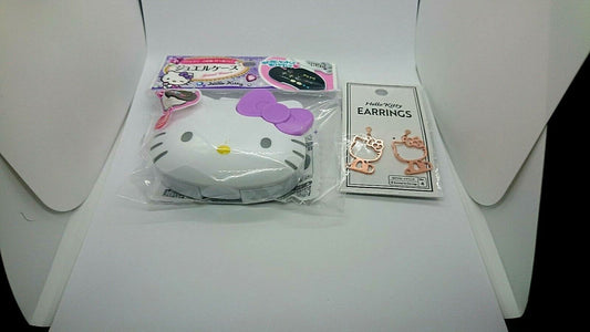 hello kitty Jewel case with hello kitty earrings from Japan  free shipping