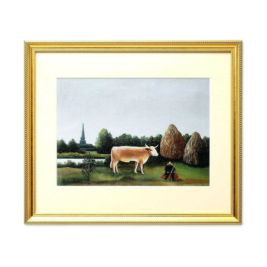Art Henri Rousseau, Landscape with Cows This is a reproduction printed on paper