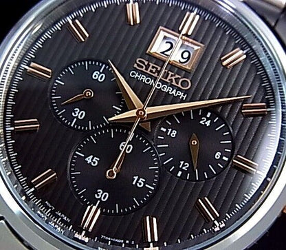 Near Mint Seiko Watch Chronograph Dark gray Dial SPC151P1 Men's Used in Japan