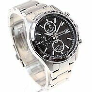 Near Mint Seiko Watch Chronograph Quartz Black Dial SBTR005 Used in Japan