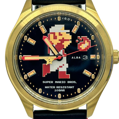 Seiko Watch ALBA Super Mario Automatic Black Dial ACCA701 Used in Japan