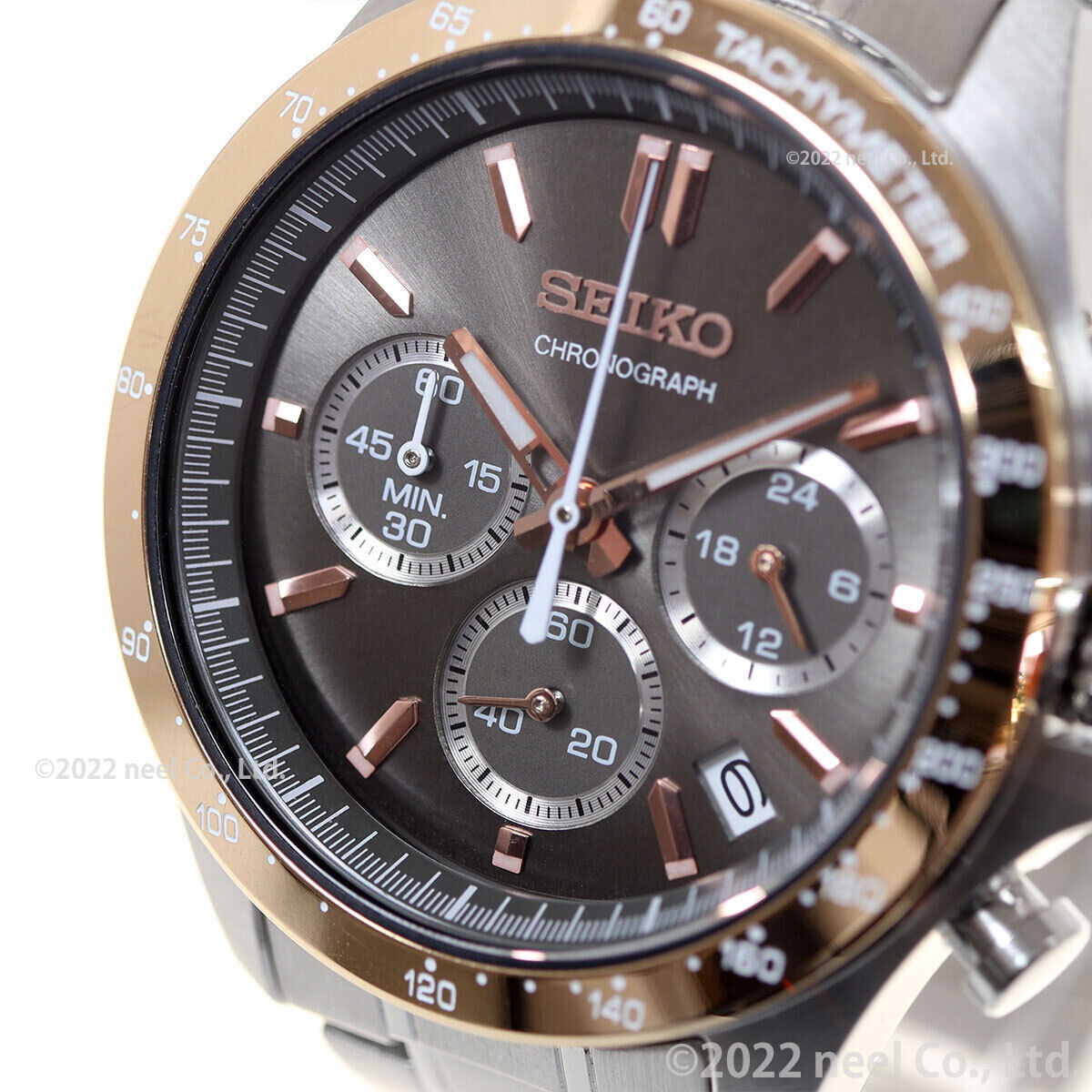 Near Mint Seiko Watch Chronograph Quartz SS SBTR026 Used in Japan