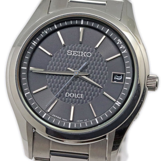 Seiko Watch Dolce Solar Analog Stainless Steel Black Dial SADZ187 Used in Japan