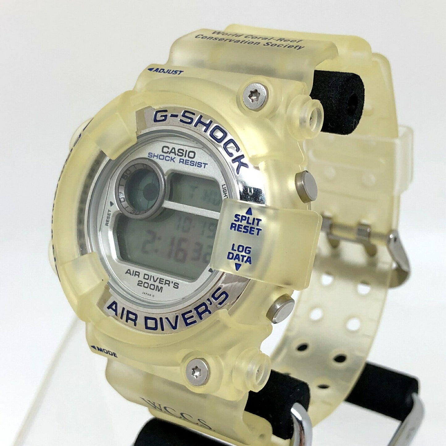 Casio Watch G-SHOCK FROGMAN WCCS White Skeleton DW-8250WC-7BT Used in Japan