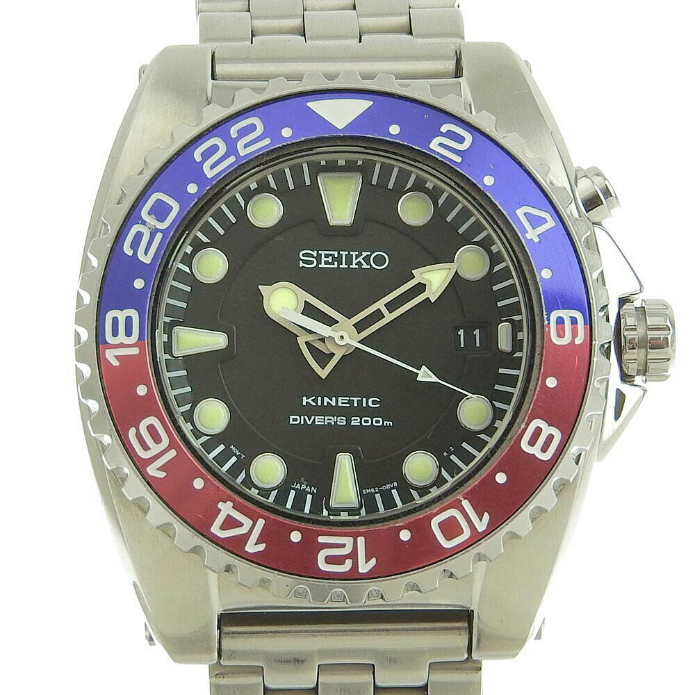 Seiko Kinetic Pepsi Prospex Divers Men's Quartz Red/Blue Bezel 5M62 0BL0 Used