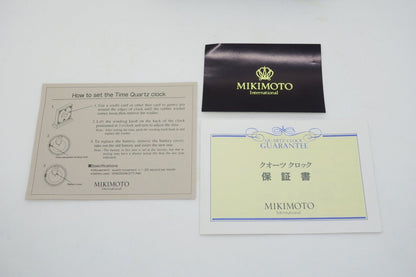 Mikimoto International Rose Pattern Clock Blue NNS-507BE Used in Japan