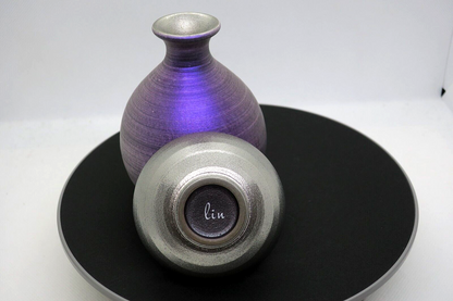 Rare Tokkuri (purple) and sake cup (purple) Made in  ARITA Japan