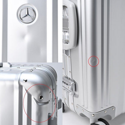 Mercedes Benz Original Aluminum Suitcase Silver Used in Japan