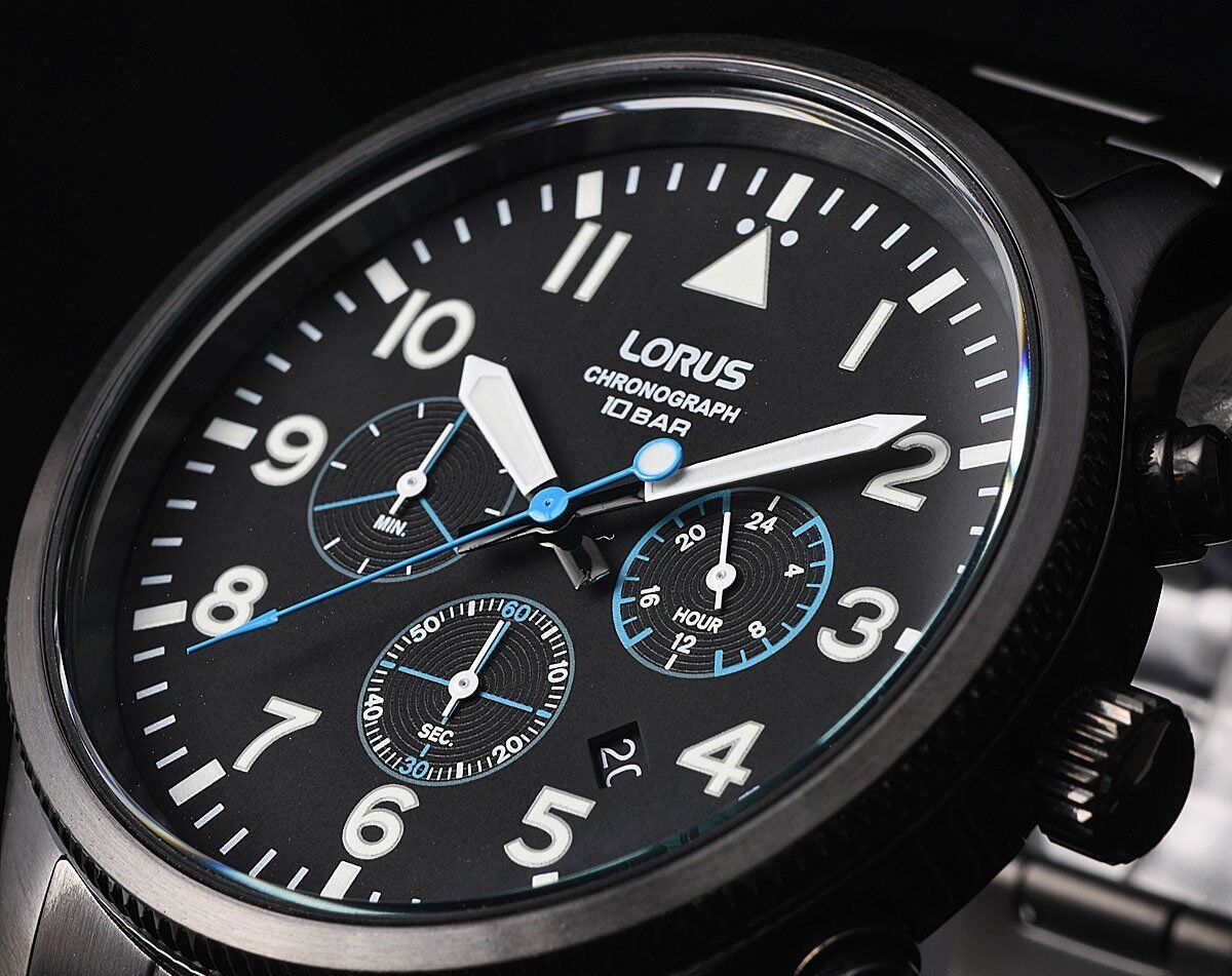 Mint Seiko LORUS Military Whole Body Black Matte Black Chronograph