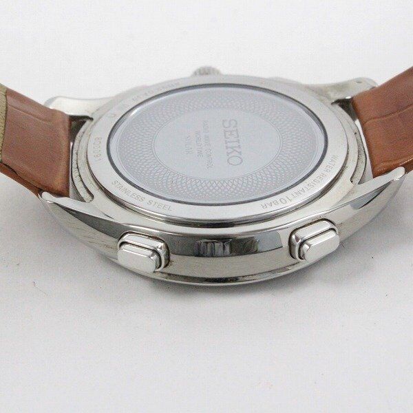 Seiko Watch Dolce Chronograph White Dial Solar Radio SADA039 Used in Japan