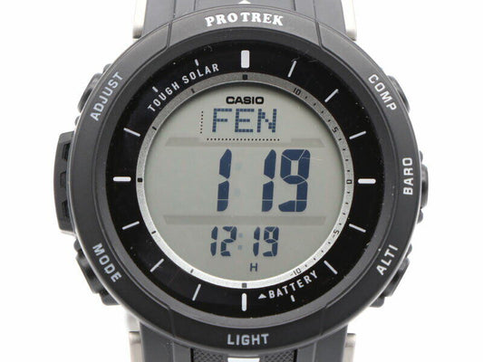 Casio Watch Protrek Solar Men's Tough Solar Black PRG-30-1JF Used in Japan