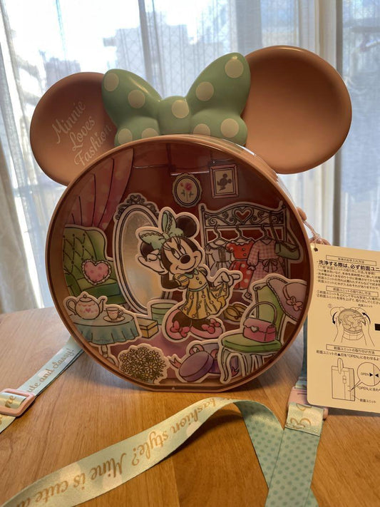 Rare Tokyo Disneyland Popcorn Bucket 40th Anniversary Minnie Mouse Used in Japan