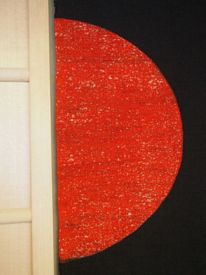 Japanese Noren Genuine thick hemp noren half circle red and black Made in Kyoto