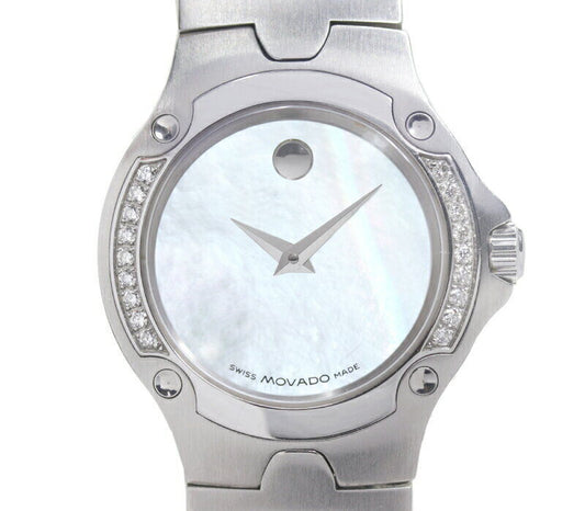 Movado Watch Museum SE Sports Edition 84-G4-1851 Genuine Diamond Bezel Used  JPN