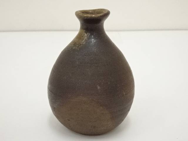 Antique Bizen ware Zenji Uragami Sake bottle w/ Box Used in Japan