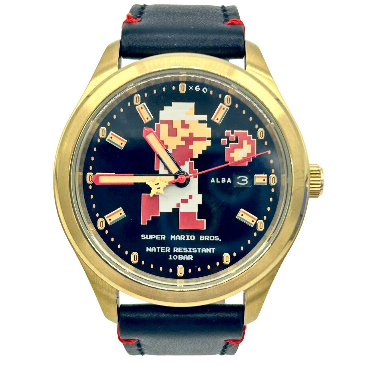 Seiko Watch ALBA Super Mario Automatic Black Dial ACCA701 Used in Japan