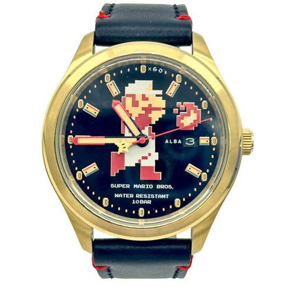 Seiko Watch ALBA Super Mario Automatic Black Dial ACCA701 Used in Japan