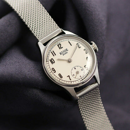 Near Mint KUOE Watch Silver mesh Holborn 90-003 Used in Japan