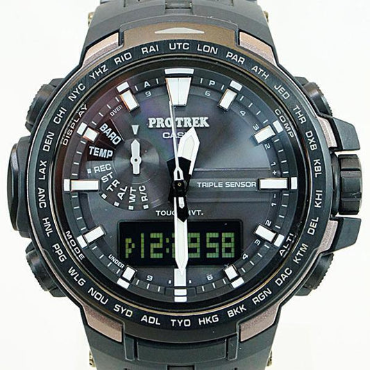 Casio Watch  Protrek PRW-6100YT-1JF triple sensor tough solar radio Used in JPN